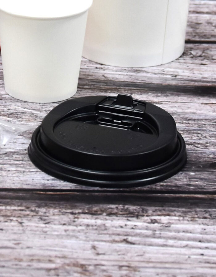 Black sip lid for coffee cup